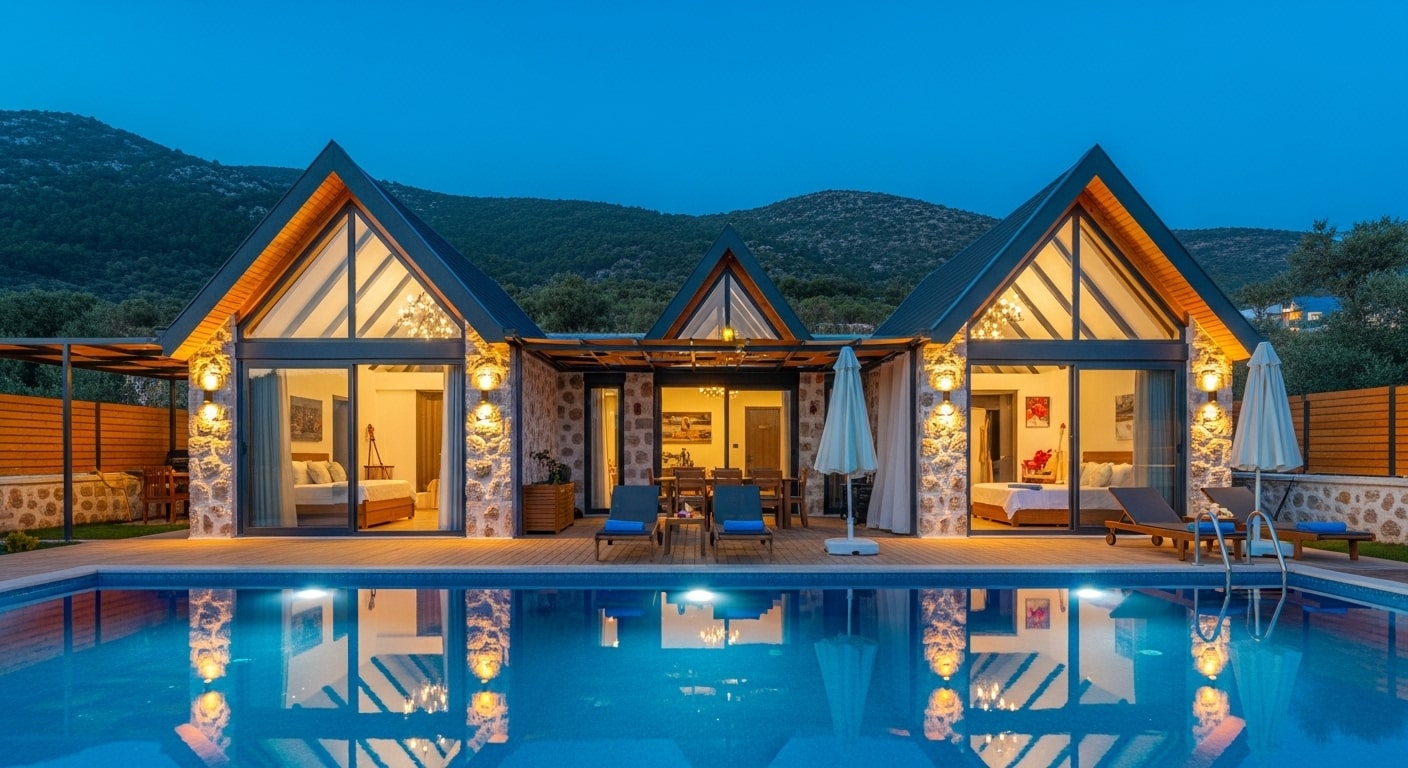 Göl manzaralı bungalov ev - çiftler için romantik konaklama